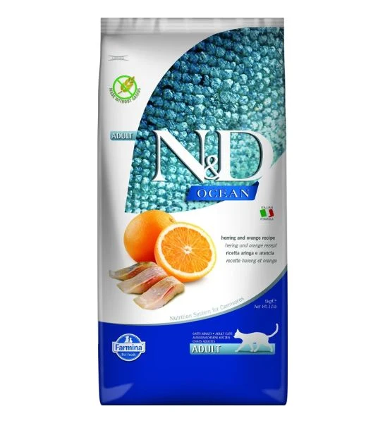 Farmina N&D Ocean Herring and Orange Adult Dry Cat Food