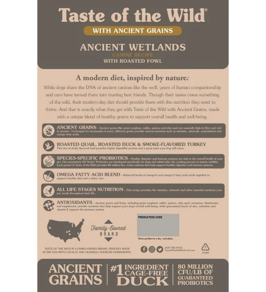 Taste of The Wild Ancient Wetlands with Roasted Fowl Dry Dog Food