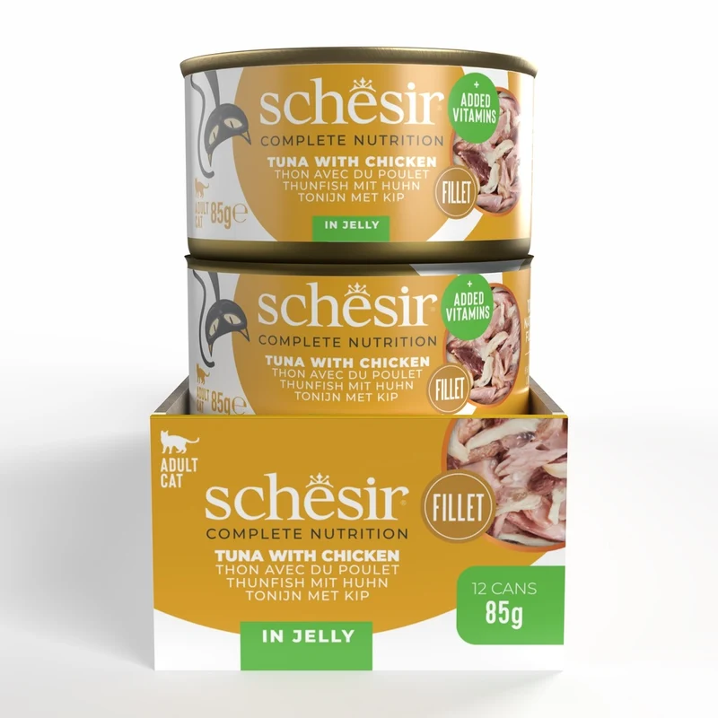 Schesir Tuna & Chicken In Jelly Adult Wet Cat Food 85G