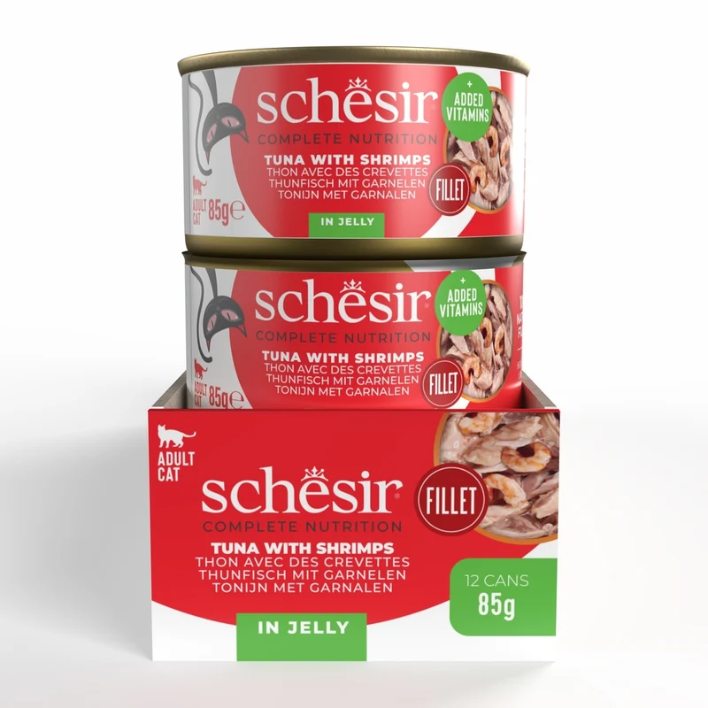 Schesir Tuna With Shrimps In Jelly Adult Wet Cat Food 85G