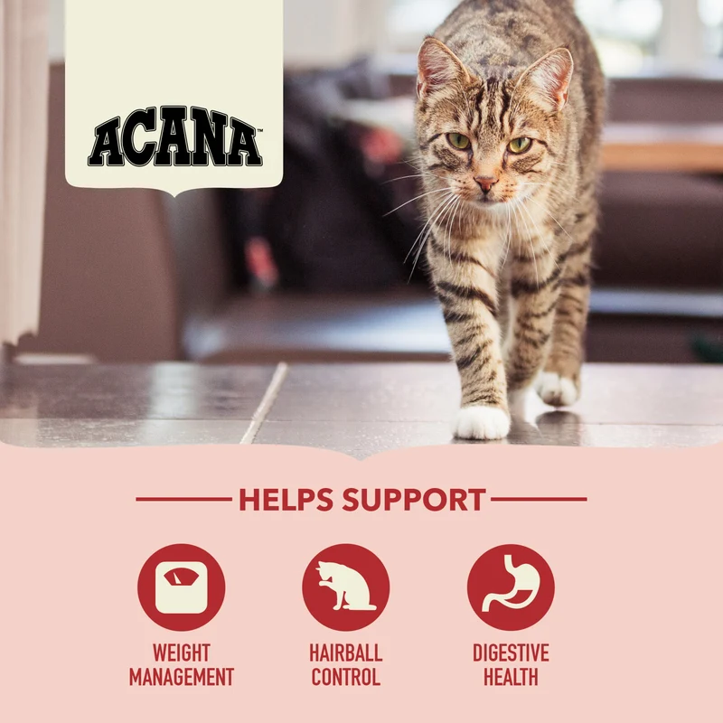 Acana Indoor Entree Recipe With Poultry & Fish Adult Dry Cat Food - Hairball Control