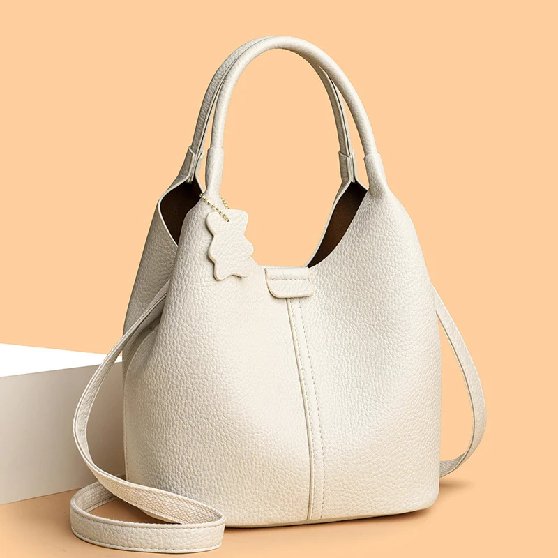 Chic Strukturierte Leder Tote Bag