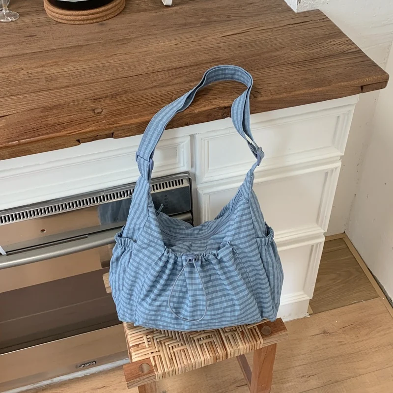 Lässige Gingham Tragetasche