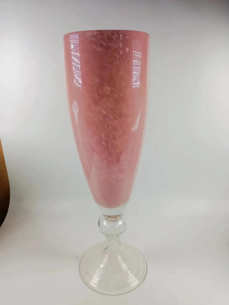 Hoch Handgeblasenes Fuß-Vase Trompeten Glas Karnz