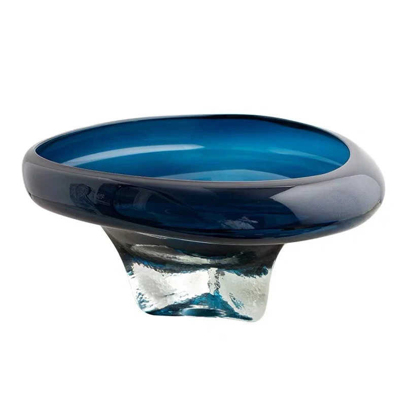 Handgeblasene dicke Glas-Podest-Mittelstück-Schüssel Karnz