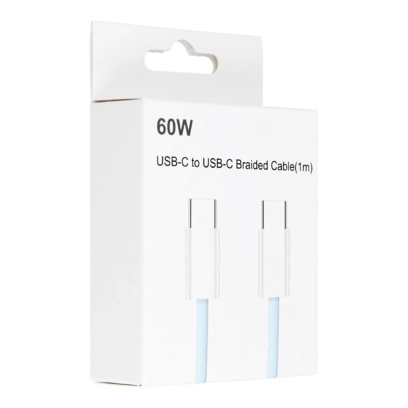 USB-C zu USB-C Kabel 1m Blau (geflochten)