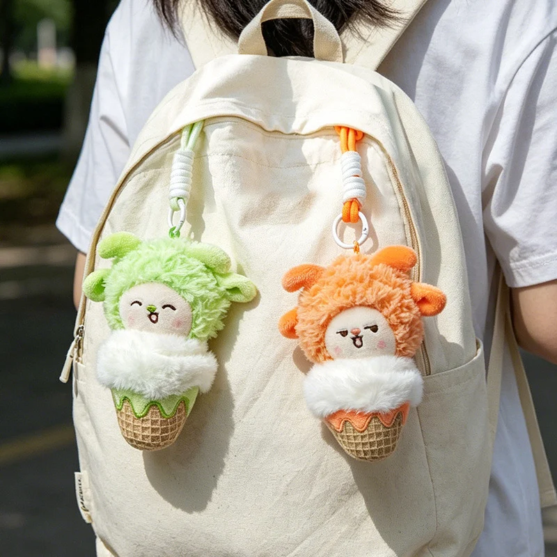 Plüsch Löwe Eiscreme Tasche Charm mit geknotetem Seilriemen Karnz