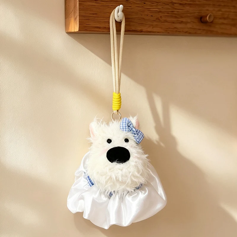 Flauschiger Bunny Taschenanhänger Schlüsselanhänger mit Kunstfell-Plüschkörper und dekorativem Harz-Akzent Karnz