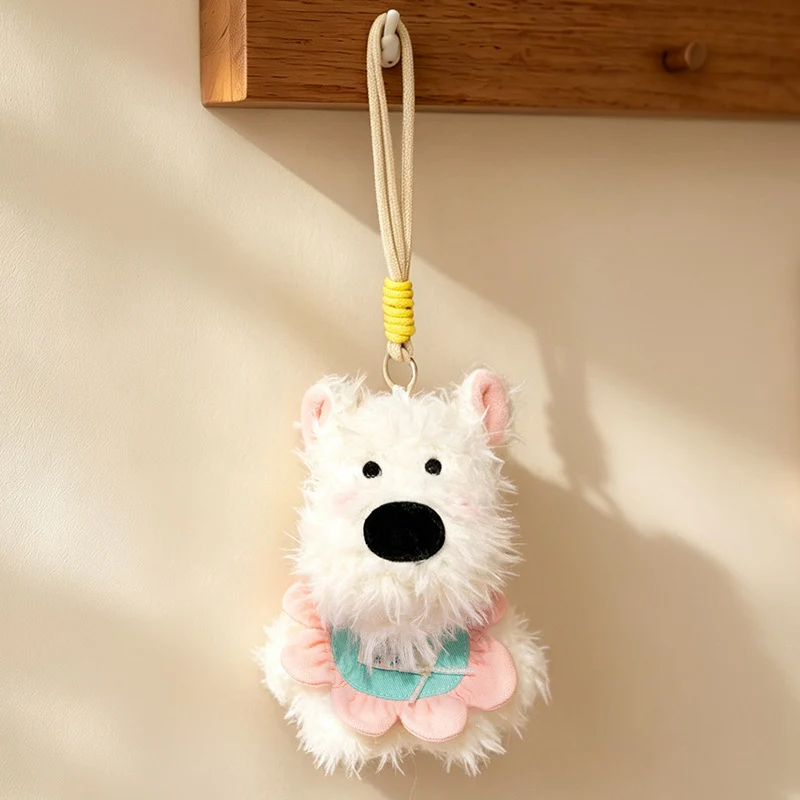 Flauschiger Bunny Taschenanhänger Schlüsselanhänger mit Kunstfell-Plüschkörper und dekorativem Harz-Akzent Karnz
