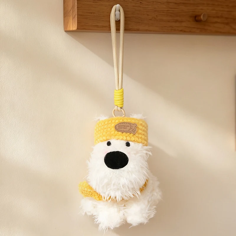 Flauschiger Bunny Taschenanhänger Schlüsselanhänger mit Kunstfell-Plüschkörper und dekorativem Harz-Akzent Karnz