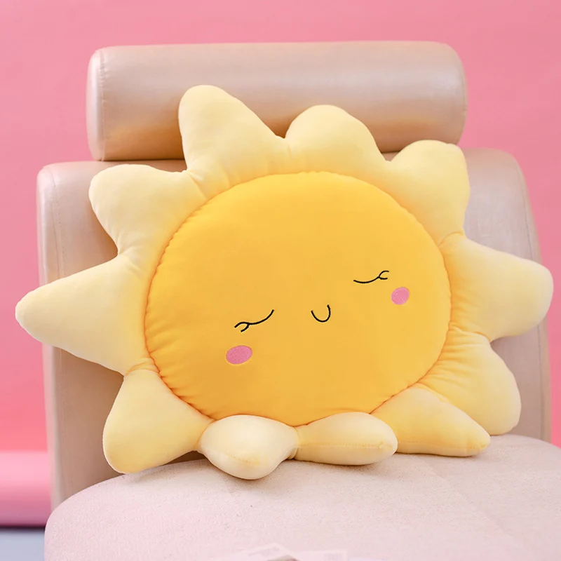 Plüsch-Sonnenförmiges Dekoreinwurfkissen mit besticktem Gesicht Karnz