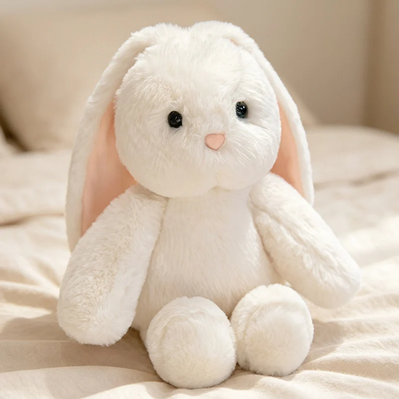 Plüsch Sitzender Hase Kuscheltier mit Herunterhängenden Ohren Ultra-Weicher Kunstpelz und Bohnenfüllung Basis Karnz