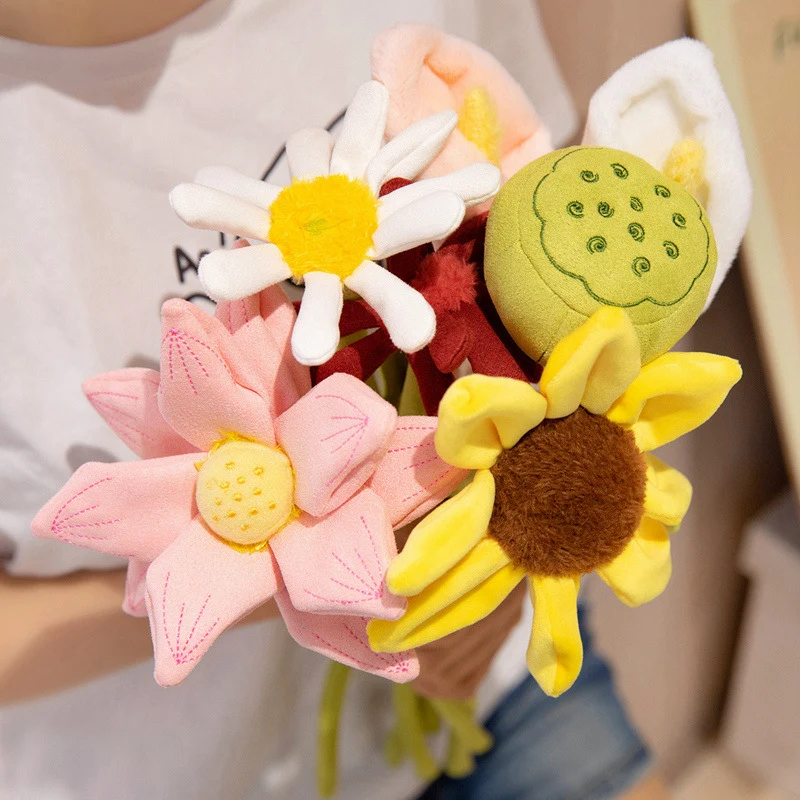 Plüsch Cordhosen Tulpe Katzenspielzeug mit flauschigem Pom-Bud & flexiblem Stiel Karnz