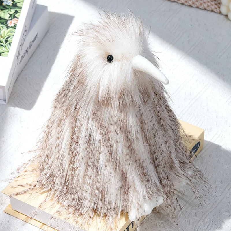 Langhaarige Kunstfell Dekorative Vogel Plüschfigur mit weichem Schnabel & stabilem Fuß Karnz