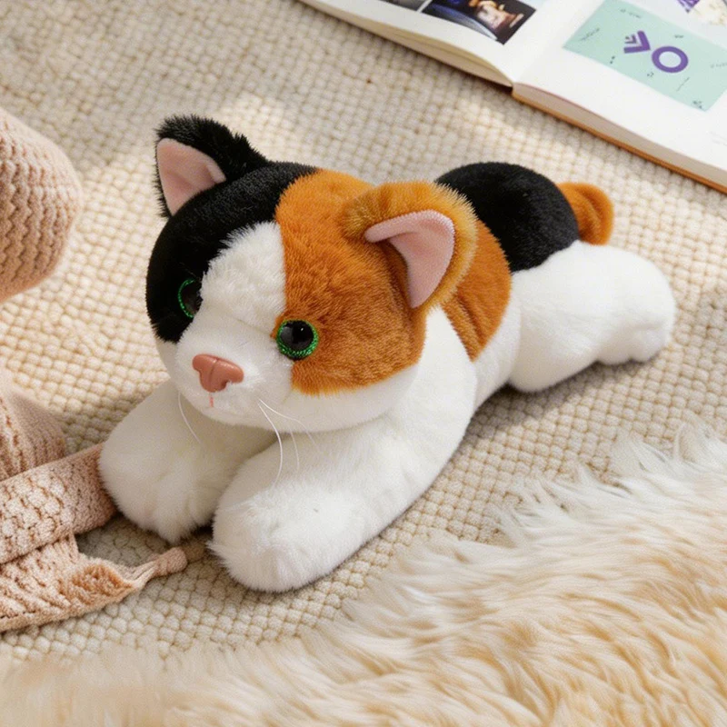 Lebensechter dehnbarer Katzenplüsch Boden Kuschelkissen Karnz