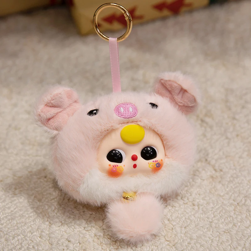Bunny Plüsch Taschenanhänger mit Glocke und sammelbarem Harzgesicht Karnz
