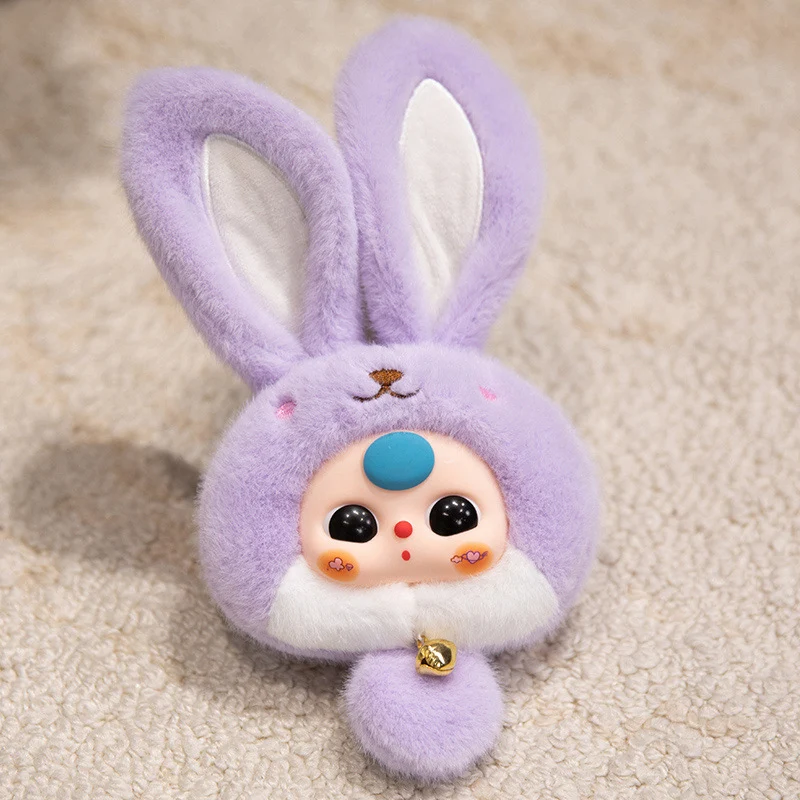 Bunny Plüsch Taschenanhänger mit Glocke und sammelbarem Harzgesicht Karnz