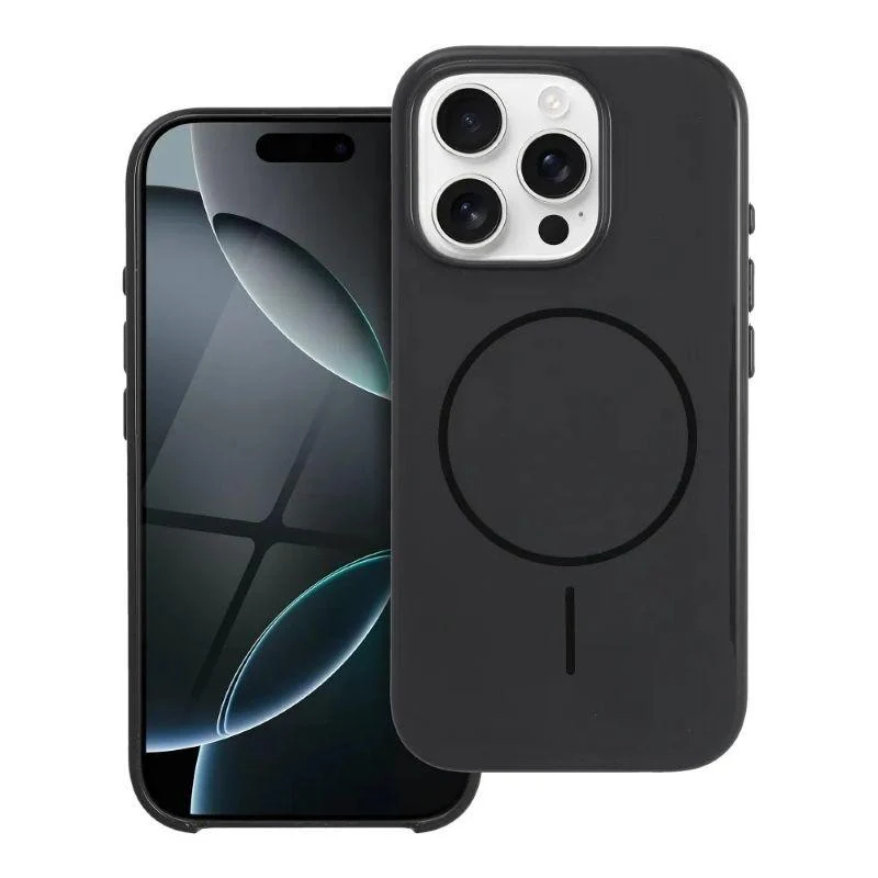iPhone 15 Pro Handyhülle / Backcase Glossy Schwarz MagSafe kompatibel