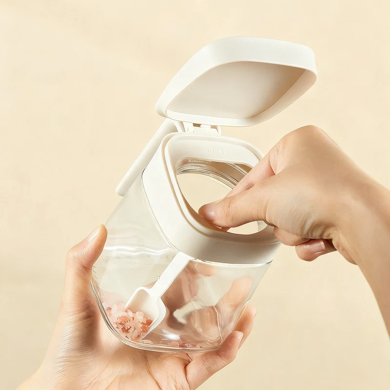 Glas-Gewürzboxen mit Deckel, modern