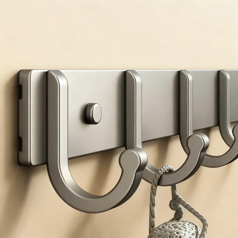 Aluminium-Kleiderhaken mit Klebefixierung, 3–8 Reihen