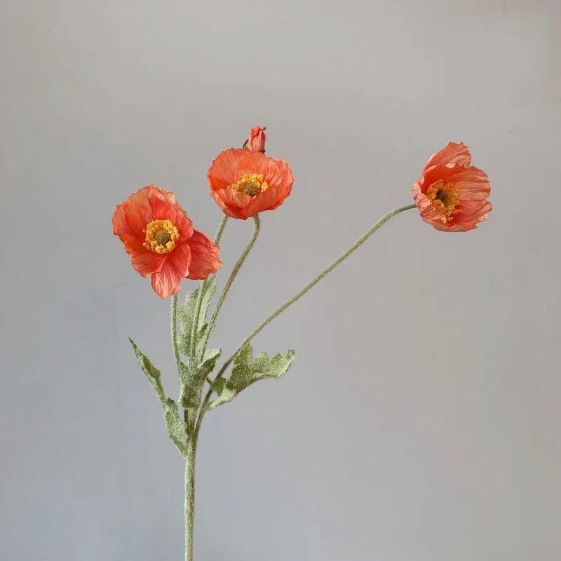 Lebensechter Seiden-Mohnblumenstiel