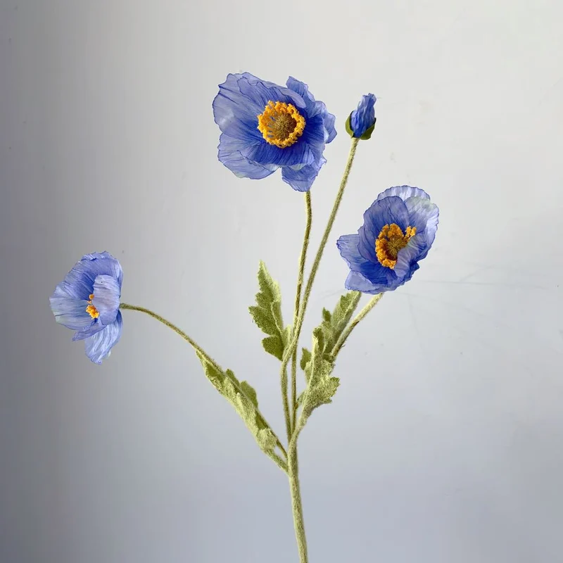 Lebensechter Seiden-Mohnblumenstiel