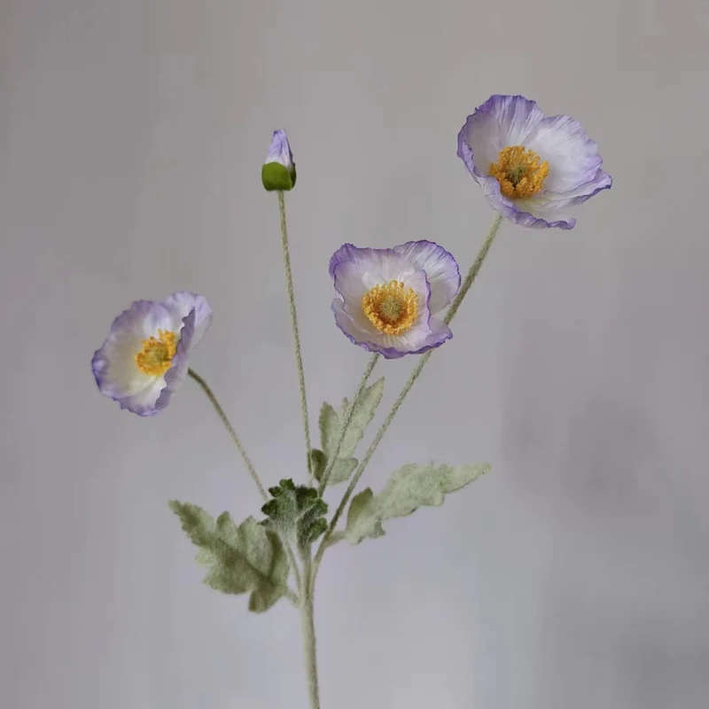 Lebensechter Seiden-Mohnblumenstiel