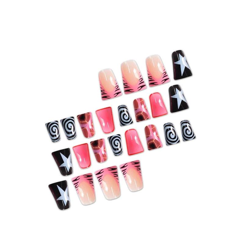 Kreative grafische Press-On Nagelkunst Karnz