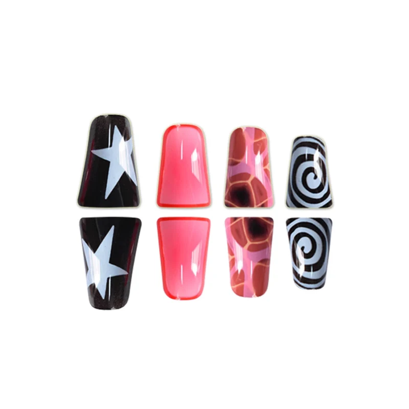 Kreative grafische Press-On Nagelkunst Karnz