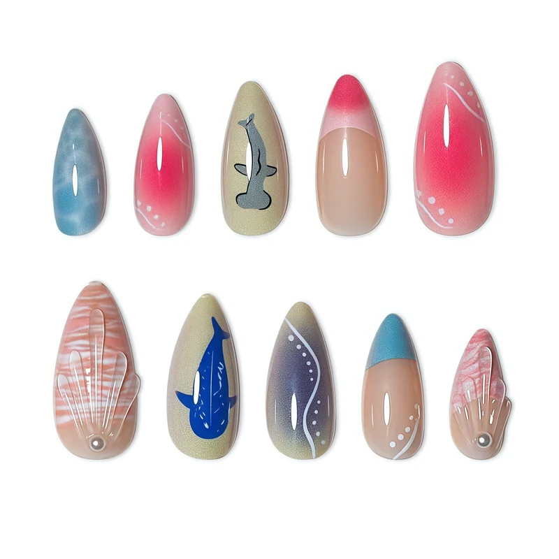 Künstlerische Meeresthemen-Nagelkunst Karnz