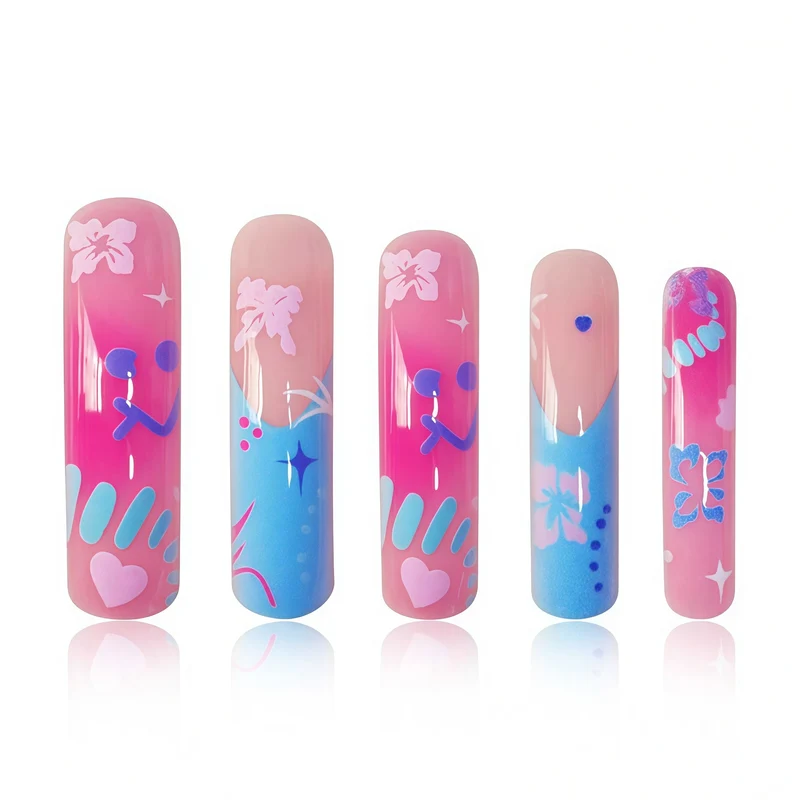 Künstlerische lange Acryl-Nagelveränderungen Karnz