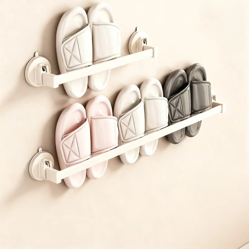 Wandmontiertes Pantoffelregal aus Weltraum-Aluminium