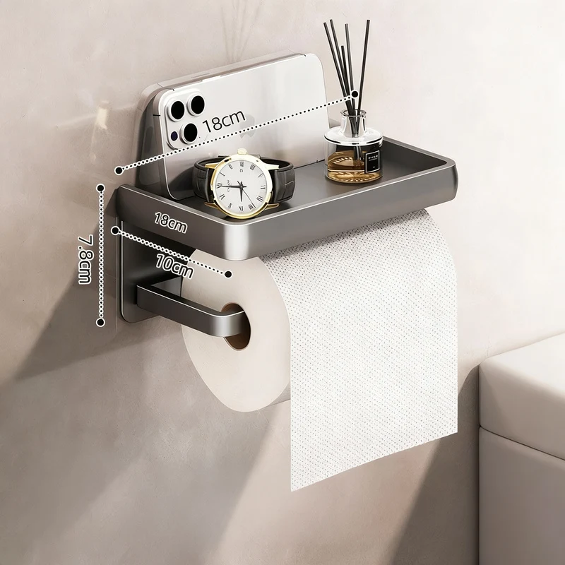 Wandmontierte Toilettenpapierbox aus Weltraum-Aluminium LH0345