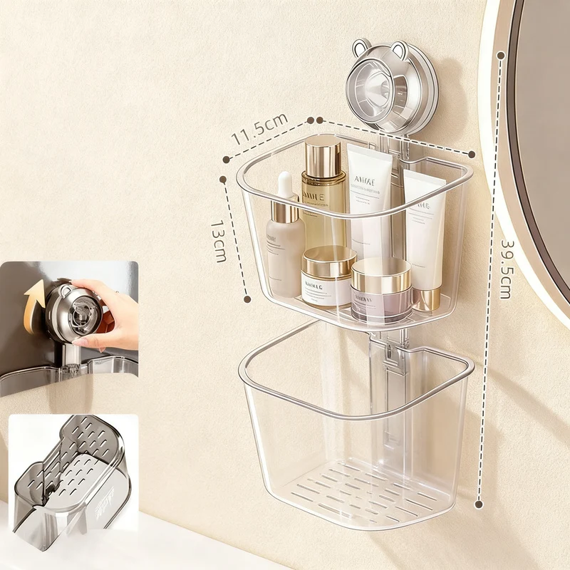 Wandmontierte Aufbewahrungsbox für Waschlappen, PET