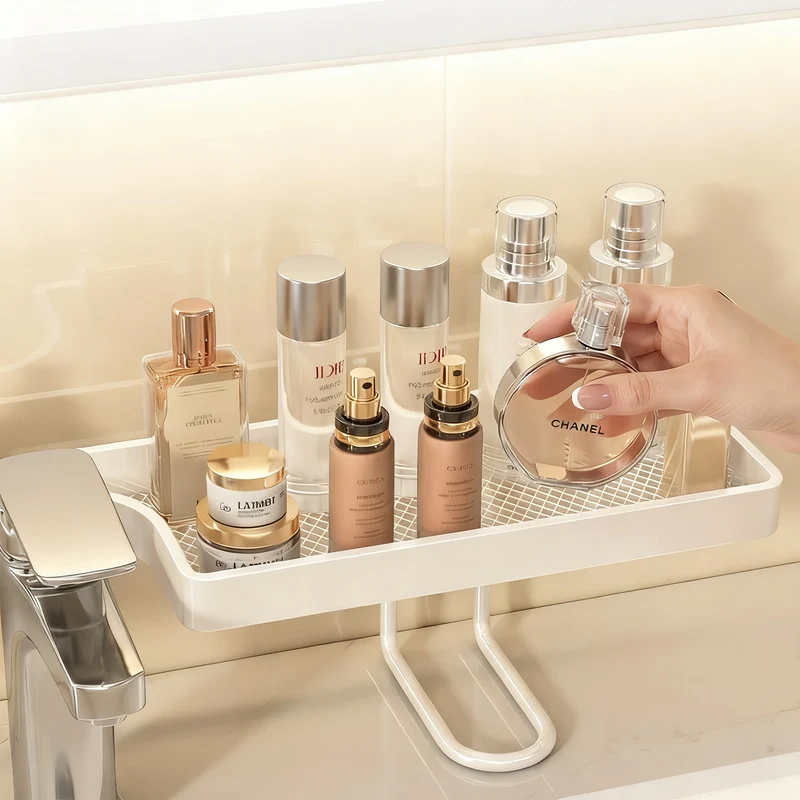 Badezimmer-Ablage für Waschbecken ohne Bohren