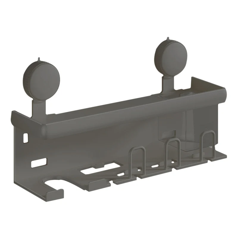 Zahnbürsten- und Föhn-Wandregal aus Weltraum-Aluminium