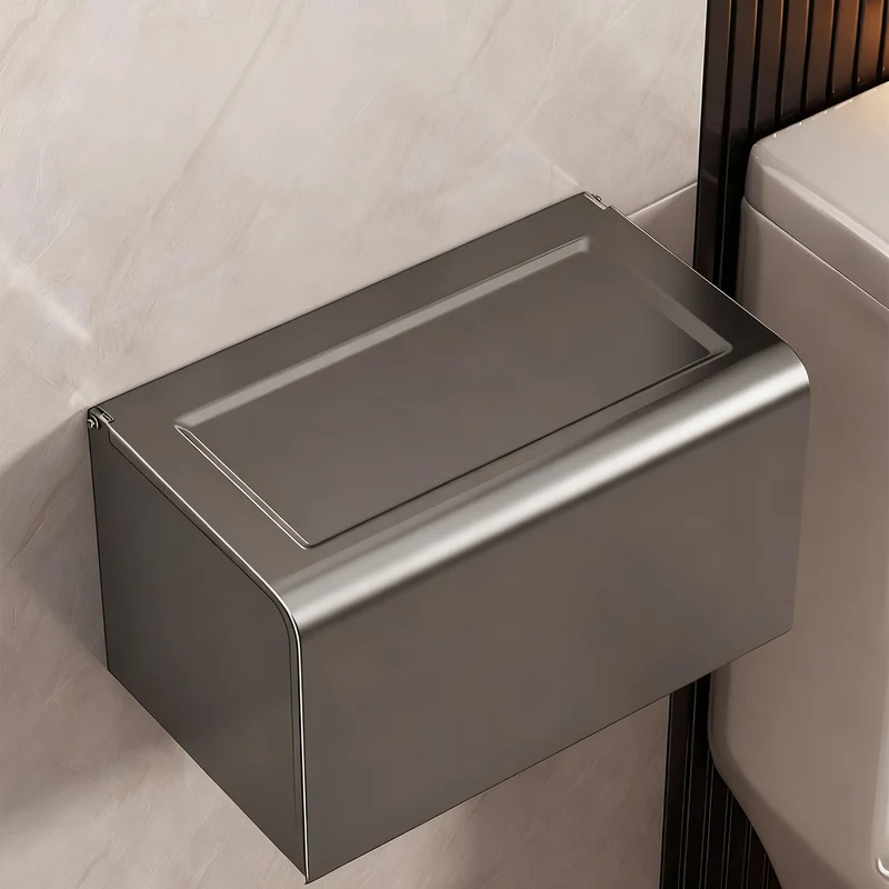 Wandmontierte Toilettenpapierbox aus Aluminium
