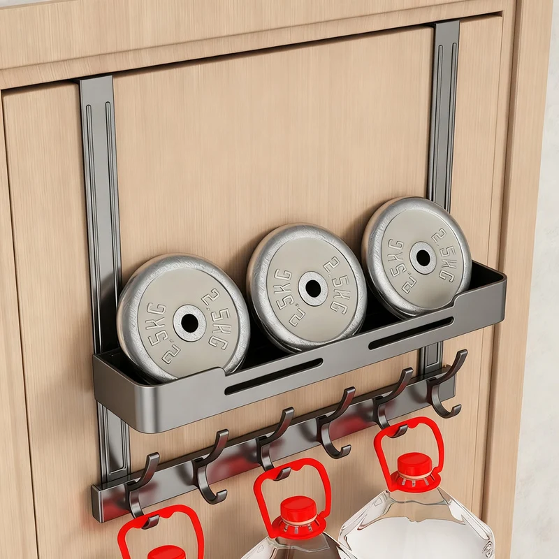 Türhaken aus Aluminium, doppellagig, bohrlochfrei