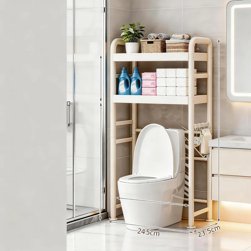 Toilettenregal, ausziehbar, 1–3 Ebenen, Stahlrahmen