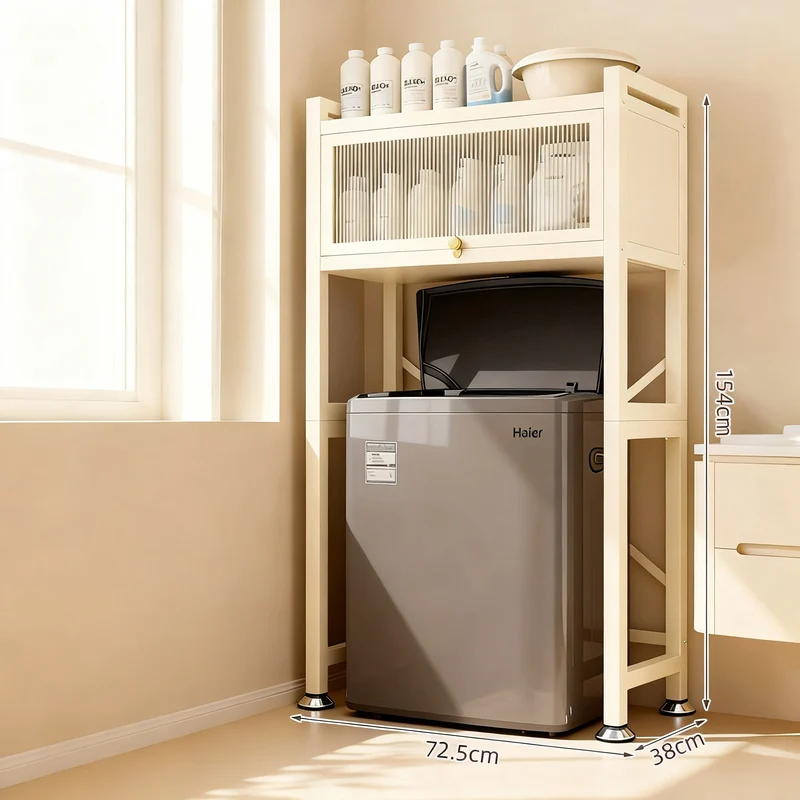 Stahlregal für Waschmaschine, 2–3 Ebenen mit Türen