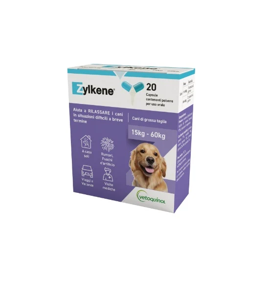 Vetoquinol Zylkene Supplement for Large Dogs 20 Capsules 450mg