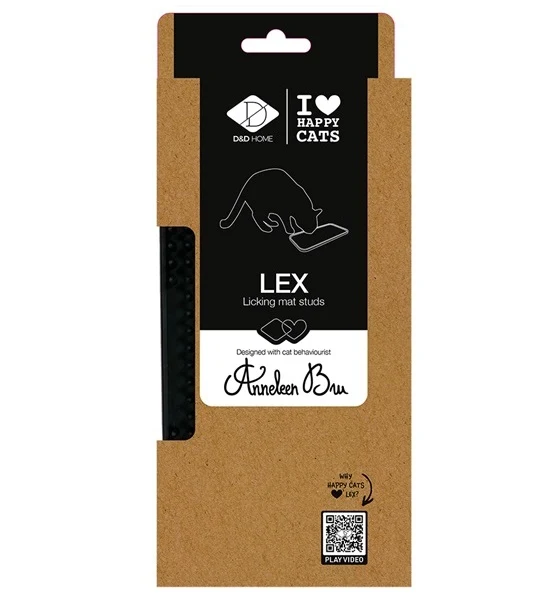 D&D Home I Love Happy Cats Lex Licking Mat Studs for Cats - Slow Feeder