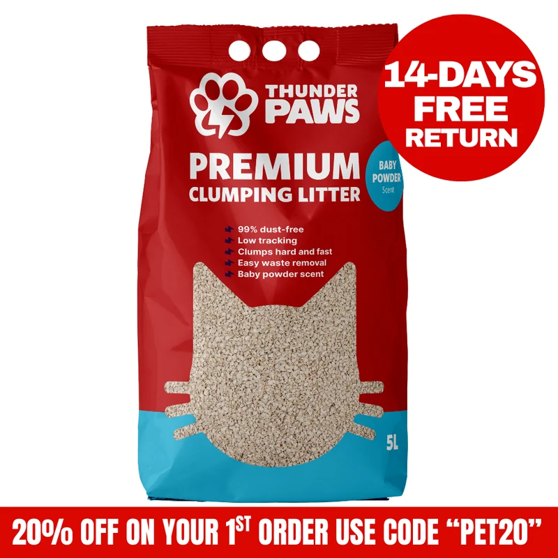 Thunder Paws Premium Hard Clumping Clay Cat Litter