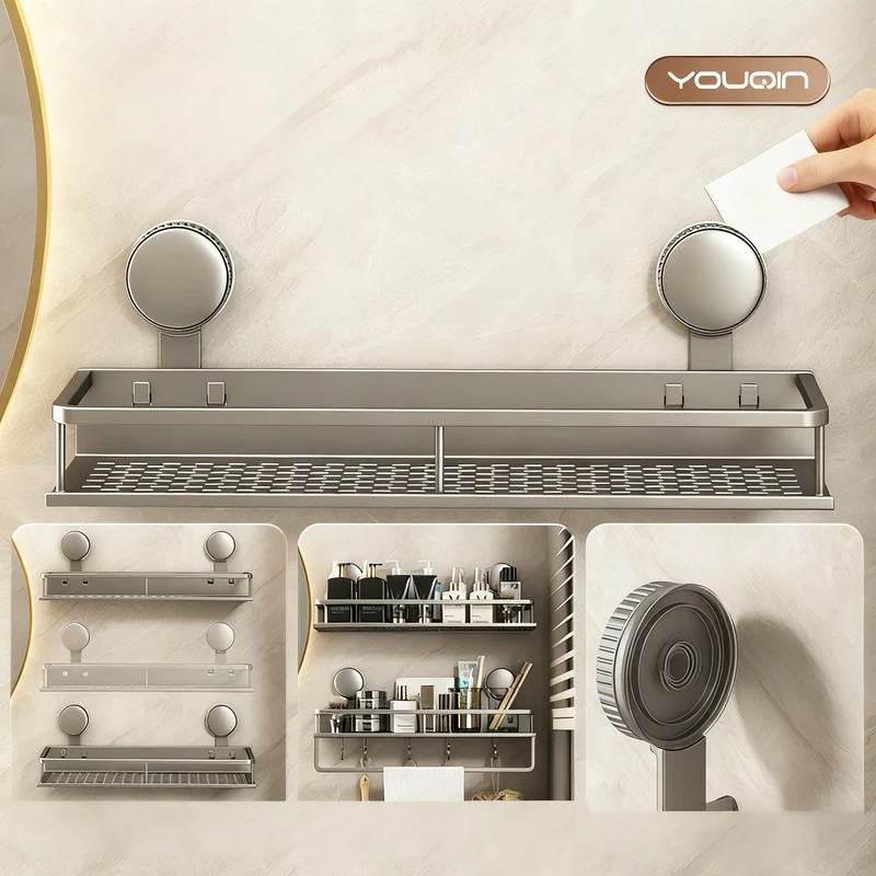 Saugnapf-Wandregal Badezimmer, Weltraum-Aluminium