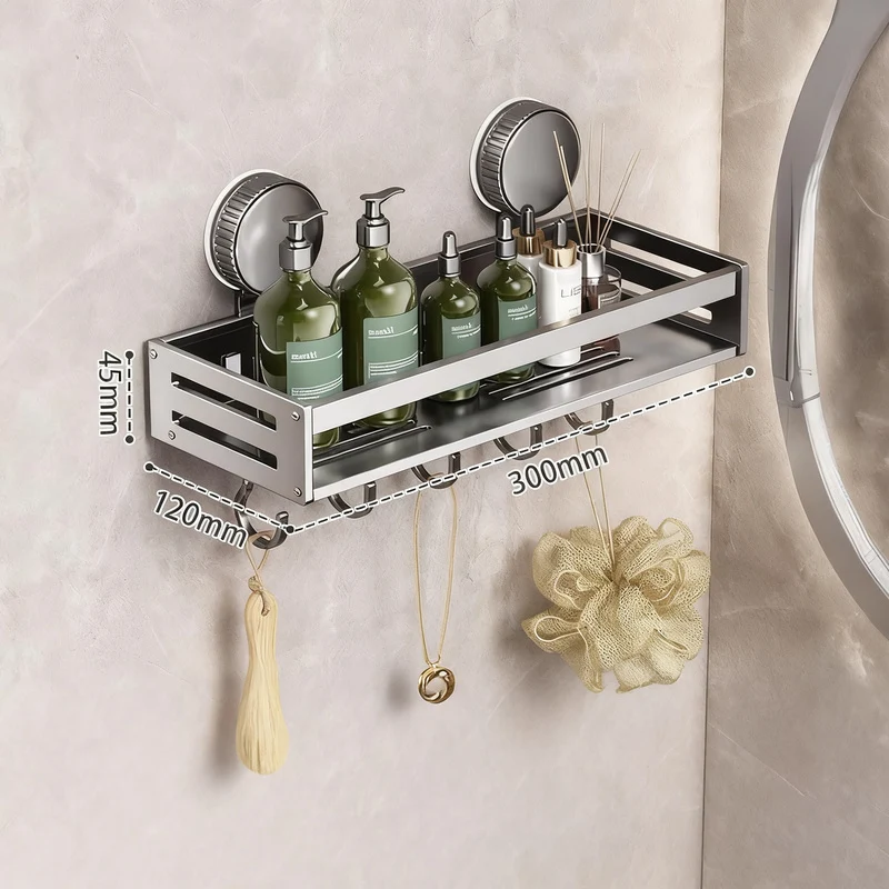 Saugnapf-Wandregal Badezimmer, Weltraum-Aluminium