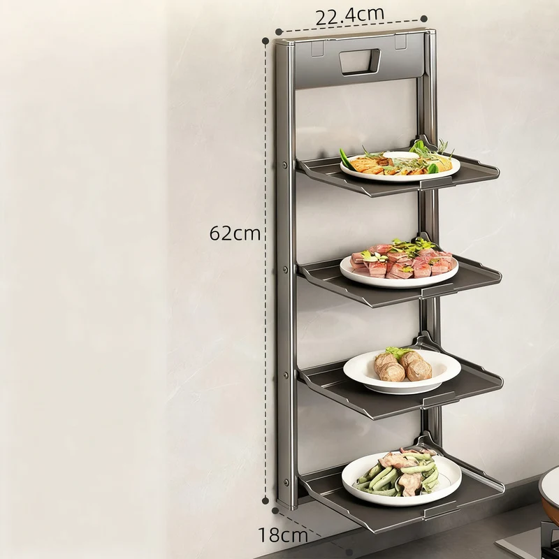 Klappbares Wandregal für Speisevorbereitung, Aluminium