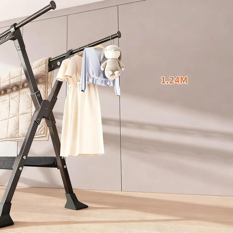 Klappbarer Wäscheständer aus Aluminium, 1,36–2,5 m
