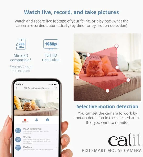 Catit Pixi Smart Mouse Camera 7.1cm x 7.1cm x 9.7cm