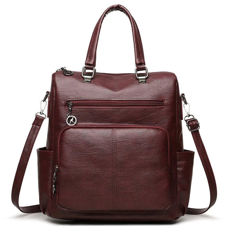Stilvoller Multi-Funktions-Leder-Rucksack Karnz