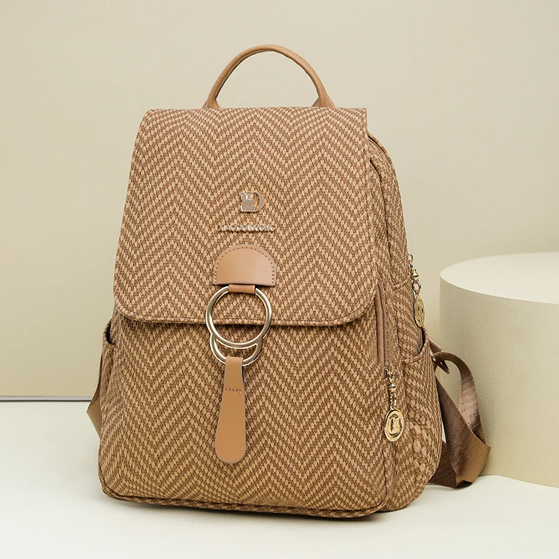 Multi-Kompartiment Fischgrät Fashion Rucksack Karnz